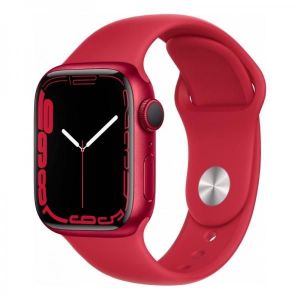 Умные часы Apple Watch Series 7 41mm Red Aluminum Case with Red Sport Band
