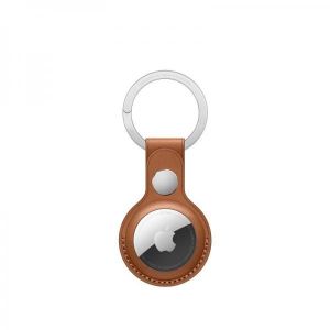 Чехол Apple кожаный для AirTag с кольцом для ключей (Золотисто-коричневый)